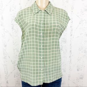 SALE PRADA Check Sleeveless Blouse